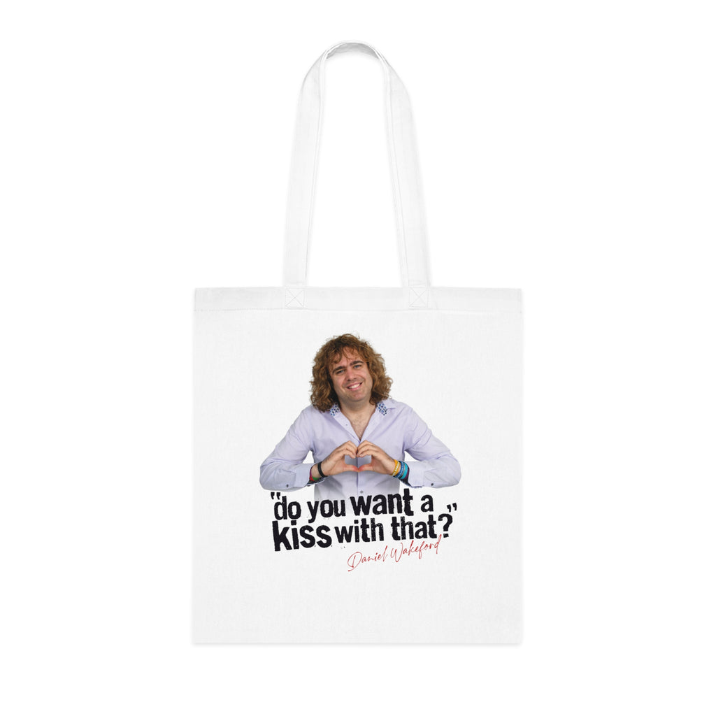 “Do you want a kiss with that?” Cotton Tote Bag
